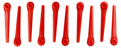Produktbild von vhbw 10x Ersatz-Messer kompatibel mit Gardena AccuCut 450Li 8841, 450Li 8841-20 Rasentrimmer - Ersatzklinge Orange, Kunststoff