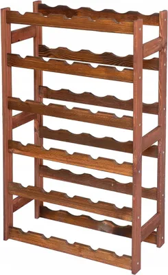 Produktbild von STOLMAK Weinregal aus Holz für 30 Flaschen Braun Kiefernholz 53x86x26 cm Flaschenregal Weinschrank Weinständer Flaschenhalter Kellerregal