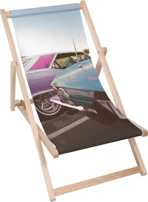 Produktbild von Dreamroots Liegestuhl klappbar Holz, Buchenholz bis zu 130 kg, Sonnenliege klappbar mit 3-stufiger Neigungsregulierung der Rückenlehne, Pink Car