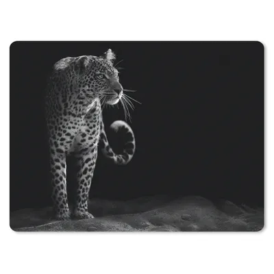 Produktbild von MuchoWow® Mauspad Mousepad Wildtiere - Leopard - Natur - Schwarz - Weiß 23x19 cm - Mousepads - Maus Mat - Pad - Mausunterlage - Schreibtischunterlage - Mauspad