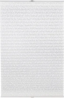 Produktbild von Plissee Printed Maßanfertigung Klemmfix Farbe: Weiß Motiv Leaves, Größe: B): 41-50 cm, H): 101-150 cm