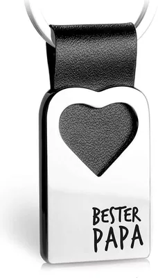 Produktbild von FABACH Herz Schlüsselanhänger mit Gravur aus Leder - Papa Geschenk Anhänger für Vatertag und Geburtstag - Bester Papa