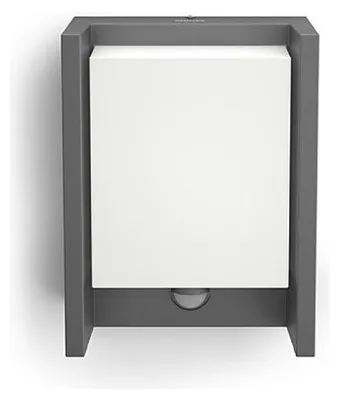 Imagen del producto de Lámpara de pared Philips Arbour, 3,8 W, luz exterior para pared, color antracita, metal, IP44, para terraza, jardín, clase II