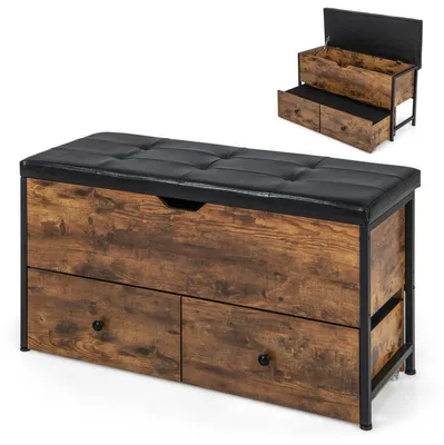 Produktbild von Sitzbank mit Stauraum & Schubladen 101x41x58 cm, gepolstert