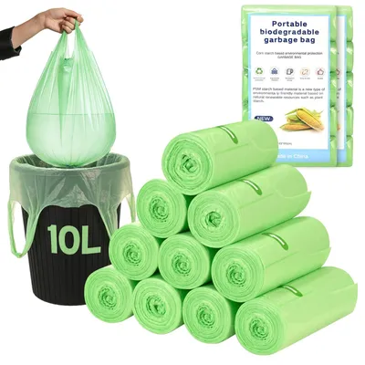 Productafbeelding van Biologische Vuilniszakken 10L, 200 Stuks met Handvat