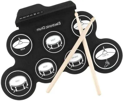 Image de Tambour électronique à 7 pads en silicone avec 5 réglages de tonalité