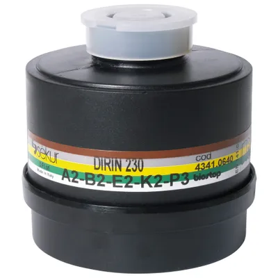 Obrázok produktu pre Viaczónový kombinovaný filter DIRIN 230 EN 14387, DIN EN 148-1 A2 B2 E2 K2-P3R D
