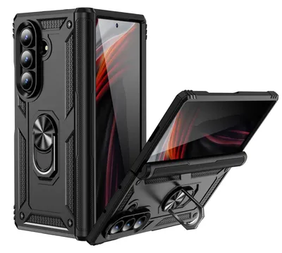 Obrázok produktu pre Pre Samsung Galaxy Z Fold7 5G Armor Magnet Ring TPU Hybrid Protective Cover Black