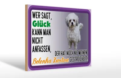 Produktbild von Holzschild Spruch 30x20cm Glück anfassen Bolonka Zwetna