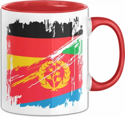 Produktbild von Eritrea Deutschland Flagge Halb Deutscher Halb Eritreer Fußball Germany 2024 Europa Eritrea (Rot)