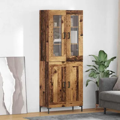 Produktbild von vidaXL Highboard 2 Stk. Altholz 69,5 x 34 x 180 cm Holzwerkstoff