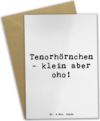 Produktbild von Mr. & Mrs. Panda Klappkarte Spruch Tenorhörnchen Magie - Weiß - Geschenk, Instrument, Brassband, Blasorchester, einladungskarten, hochzeitskarten, Tenorhorn, Grußkarte