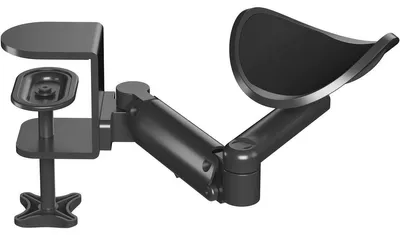 Produktbild von Armlehne für Schreibtisch – Ergonomische Handgelenkstütze – Verstellbar – Schwarz – Aluminium – Für Schreibtische bis 55 mm Dicke