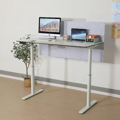 Produktbild von Hilodesk 150cm Elektryczne Biurko stojące z regulowaną wysokością, z dwoma silnikami, z 3-funkcyjną kontrolą pamięci, Biały, cała deska