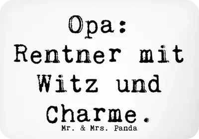 Produktbild von Mr. & Mrs. Panda magnet Spruch Opa Rentner - Weiß - Geschenk, Witz, Kühlschrankmagnet, Notizhalter, Familie, Pinnwandmagnet, zettelhalter, Großpapa, Humor, haftmagnet