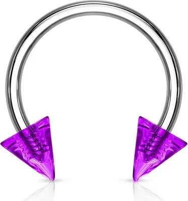 Produktbild von viva-adorno Universal Hufeisen Piercing Chirurgenstahl 316L UV Spitzen Septum,Lippe,Augenbraue,Nase Z305,lila