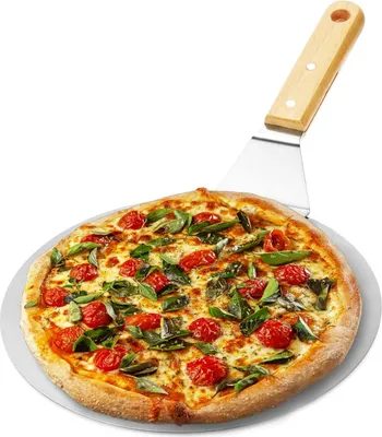 Produktbild von Pizzaschaufel - Edelstahl - 1 Stück - silberfarben/braun