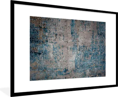Produktbild von MuchoWow® Gerahmtes Poster Teppiche Wohnzimmer - Teppiche - Muster 90x60 cm - Poster mit Schwarzem Bilderrahmen Wandposter Rahmen Foto Bilder - Wanddekoration - Fotos