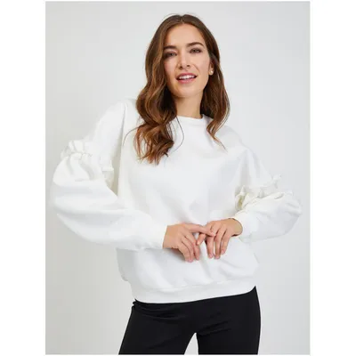 Produktbild von Orsay Weißer Damen Oversize Hoodie mit Ballonärmeln DP-3522916__M