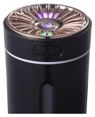 Immagine prodotto di Umidificatore per auto, capacità 300 ml, luce notturna colorata, mini-USB, portatile, diffusore di oli essenziali, per casa e ufficio, nero