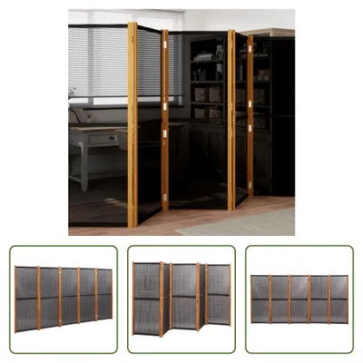 Immagine prodotto di The Living Store Divisorio 5 pezzi nero 350x180 cm