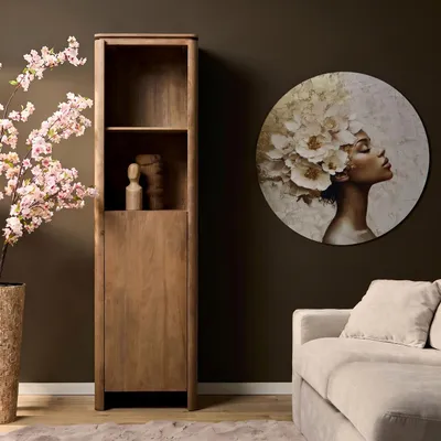 Productafbeelding van StarFurn Boekenkast Dallas Naturel Mangohout 200x55cm, AI-gegenereerde afbeelding