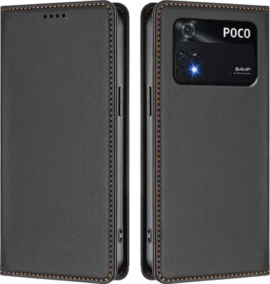 Custodia Flip In Pelle Per Xiaomi Poco M4 Pro 4G – Con Portafoglio E Chiusura Magnetica, Rossa - 2