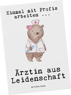 Produktbild von Mr. & Mrs. Panda Postkarte Ärztin Leidenschaft - Weiß - Geschenk, Krankenhaus, Arztpraxis, Ansichtskarte, einzelkarte, Postkarten, Lustig, Ansichtskarten, Spruch