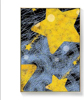 Produktbild von TPFLiving Kunstdruck LW-1723 (OHNE RAHMEN) Poster - Leinwand - Wandbild - Hochauflösender Giclée-Druck, langlebig und hochwertig - Sternennacht mit kleinem Mädchen - Farben  - Größe: 40x50cm