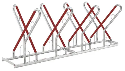 Produktbild von Fahrradständer mit Anlehnbügel 0518 XBF | 8 Räder zweiseitig | RA 500mm