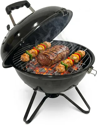 Produktbild von Holzkohlegrill 37x37x45 cm, Stahl, schwarz, für Garten
