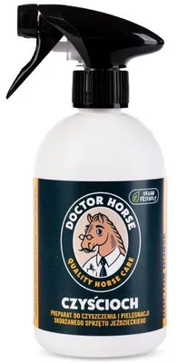 Produktbild von Doctor Horse Lederreiniger Spray 500 Ml Für Natürliche Lederpflege An Sattel, Zaumzeug Und Reitstiefeln, Vegan