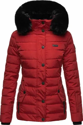 Produktbild von Navahoo Damen Winter Jacke Stepp Winterjacke Kunstfell Gefüttert Kapuze Milianaa Red Gr. 36- S
