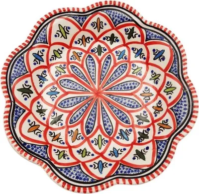 Immagine prodotto di Piatto fondo Bakir a fiori rossi - D 23 cm