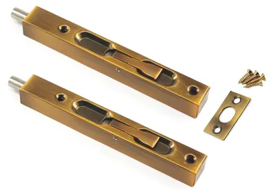 Produktbild von Schiebetürgriff – Messing-Griff in Goldfarbe mit Schrauben