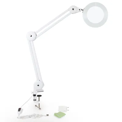 Produktbild von addhome LED Lupenleuchte mit Tischklemme, 5x Lupe, 3000-6500K, dimmbar