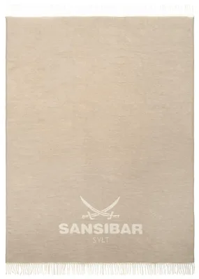 Wohndecke mit Fransen, Jacquard, 150x200 cm, beige/weiß