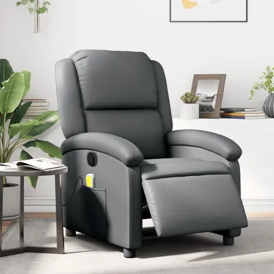Produktbild von Massagesessel Elektrisch Grau Kunstleder , Klassische Sessel 2024 Neu