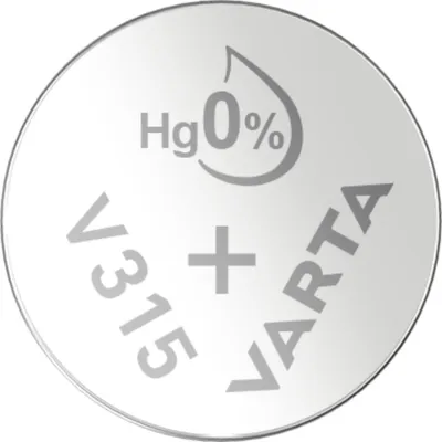 Produktbild von Varta V315, Siler-Oxid (S), 1.55 V, 20 mAh, 7.9 mm, 7.9 mm, 1.65 mm