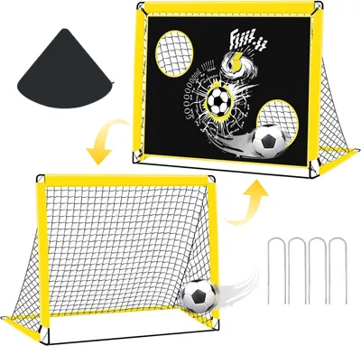 Obrázok produktu pre Futbalová bránka, vyskakovacia futbalová sieť, 4 kolíky, prenosná taška, pre záhradu