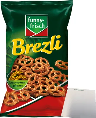 Produktbild von funny frisch Brezli Mini-Laugenbrezeln (160g Packung) + usy Block