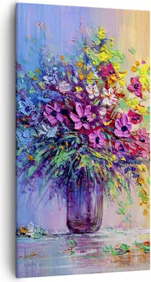Produktbild von Bild auf Leinwand - Leinwandbild - Blumen Vase - 55x100cm - Wand Bild - Wanddeko - Wandbilder - Leinwanddruck - Bilder - Kunstdruck - Wanddekoration - Leinwand bilder - Wandkunst - PA55x100-4117