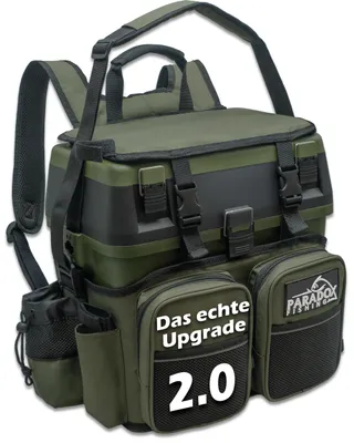 Produktbild von Paradox Fishing 3-in-1 Multifunktions-Sitzkiepe | Angelrucksack | mit gepolstertem Sitzkissen