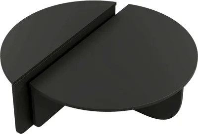 Produktbild von Dmora Couchtisch Canopus 90x90x35h cm Schwarz, Zeitungsablage