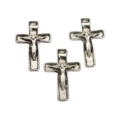 Produktbild von 6 Stück Streuteile in Kreuzform aus Metall, ca. 3 cm, für Basteln und Dekorieren