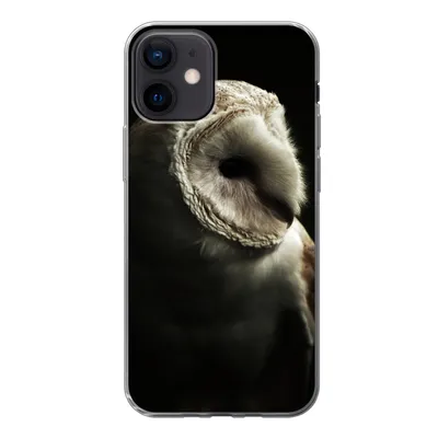 Produktbild von MuchoWow® Handyhülle Schutzhülle Hülle für iPhone 12 Eule - Vogel - Porträt Silikon Softcase Handy Hülle - Schutzhülle