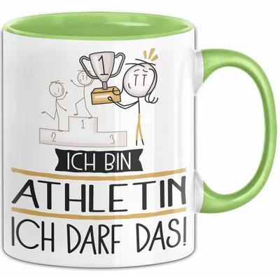 Produktbild von Geschenk für Athletin Tasse Lustige Geschenkidee Geburtstag Ich Bin Athletin Ich Darf Das (Grün)