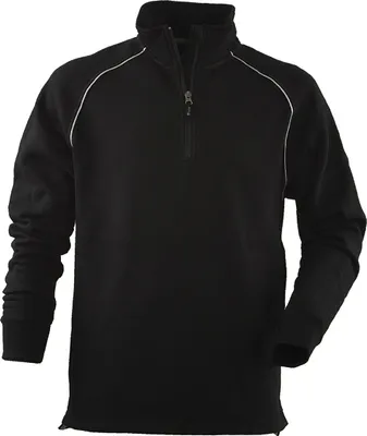 Produktbild von JOB Sweatshirt Troyer Hoodie schwarz mit Reflexstreifen und Reißverschluss M