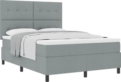 Obrázek produktu pro Postel s boxspringem s matrací Světle šedá 160 x 200 cm textil