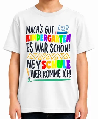 Immagine prodotto di Maglietta per bambini "Kita Abschied 2027", ideale per il primo giorno di scuola, per bambini, come regalo per l'inizio della scuola, colore bianco, taglia 152